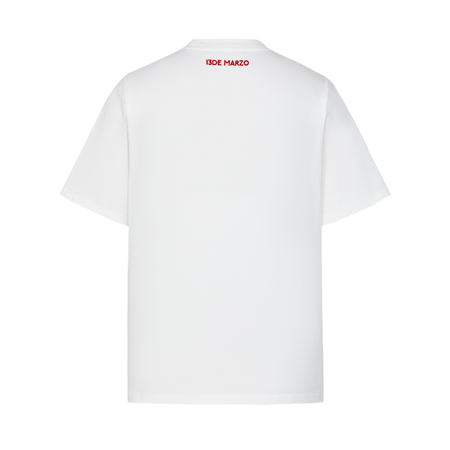 13DE MARZO Doozoo Checked Ribbon T-Shirt White