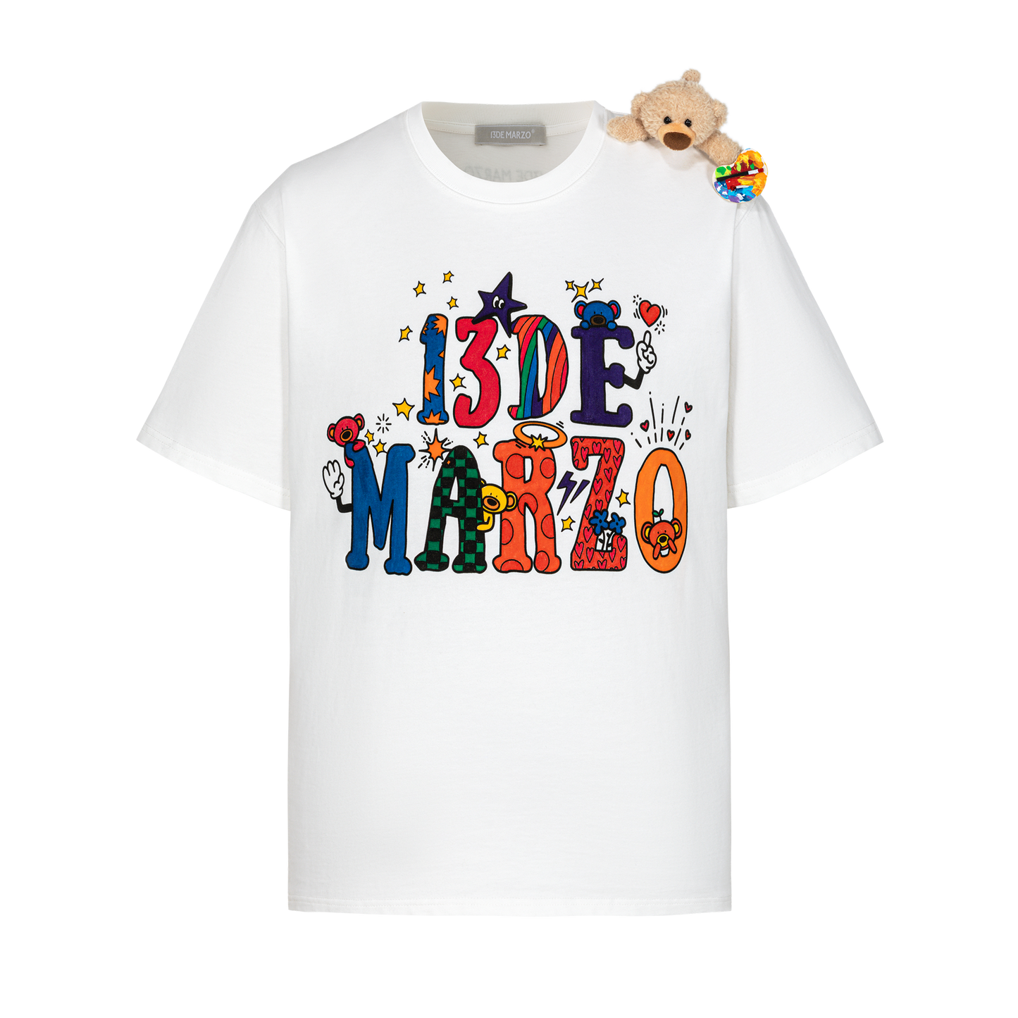 13DE MARZO DIY Colour-Fill T-Shirt White