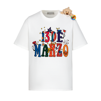 13DE MARZO DIY Colour-Fill T-Shirt White