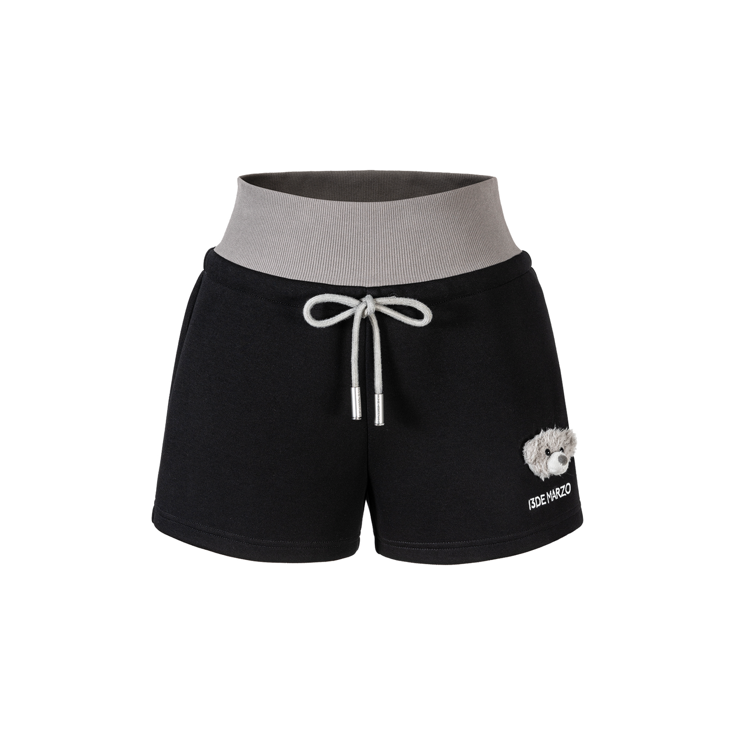 13DE MARZO Sports Shorts with Double Waistband Black