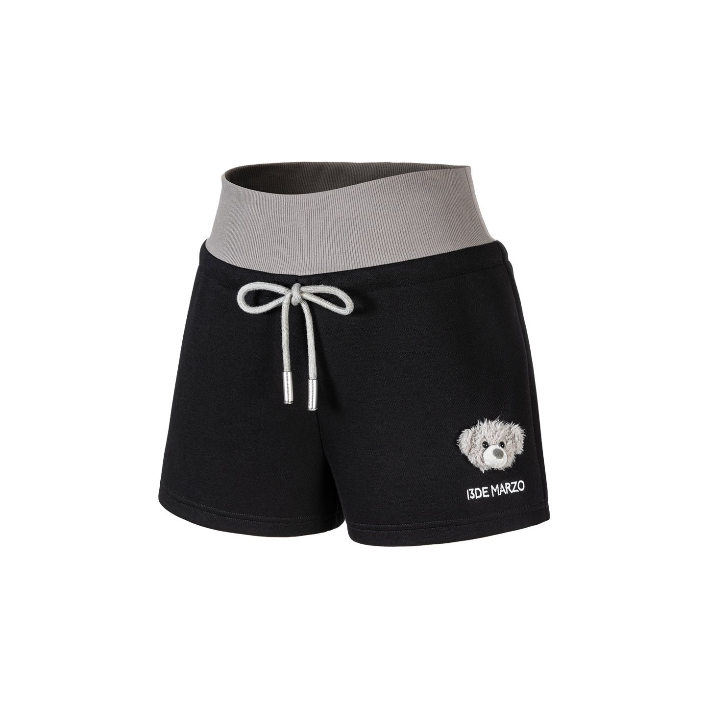 13DE MARZO Sports Shorts with Double Waistband Black
