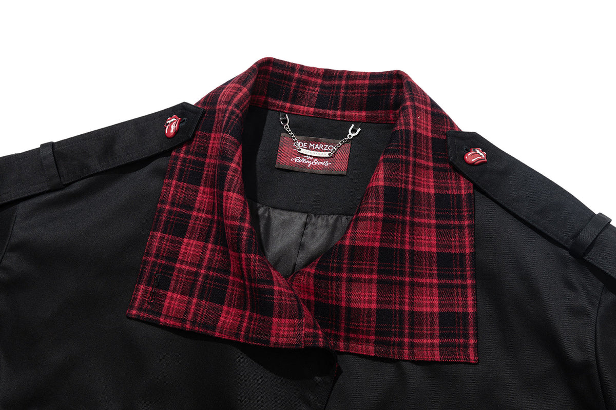 13DE MARZO Rolling Stones Tongue Coat Black