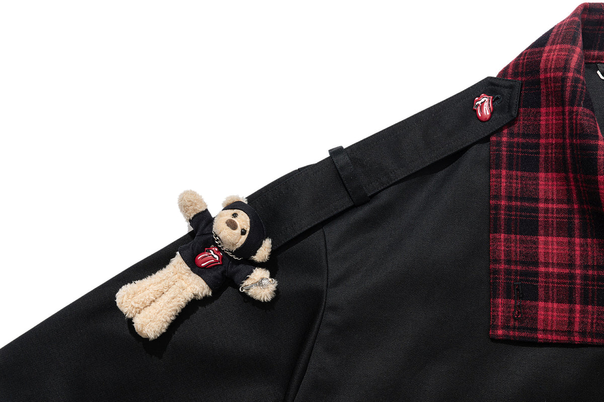 13DE MARZO Rolling Stones Tongue Coat Black
