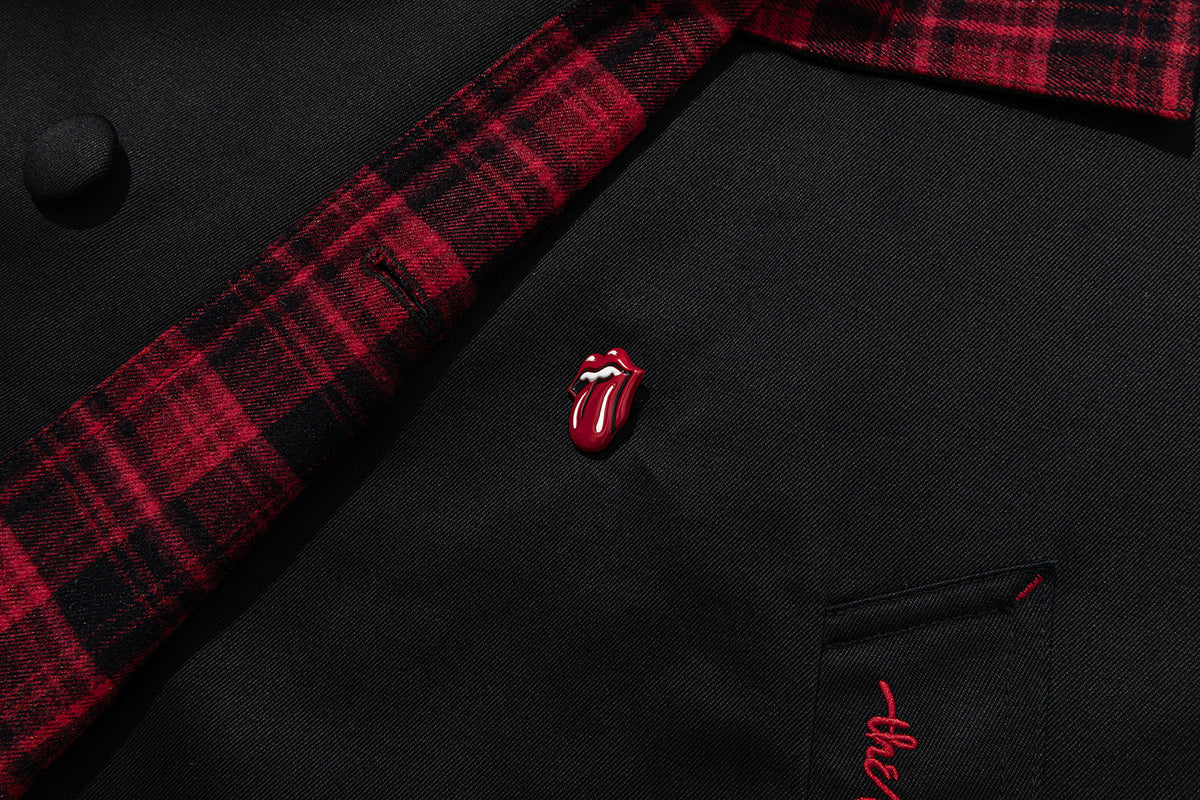 13DE MARZO Rolling Stones Tongue Coat Black