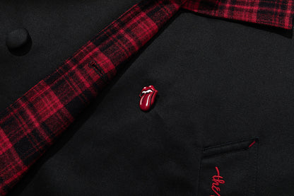 13DE MARZO Rolling Stones Tongue Coat Black