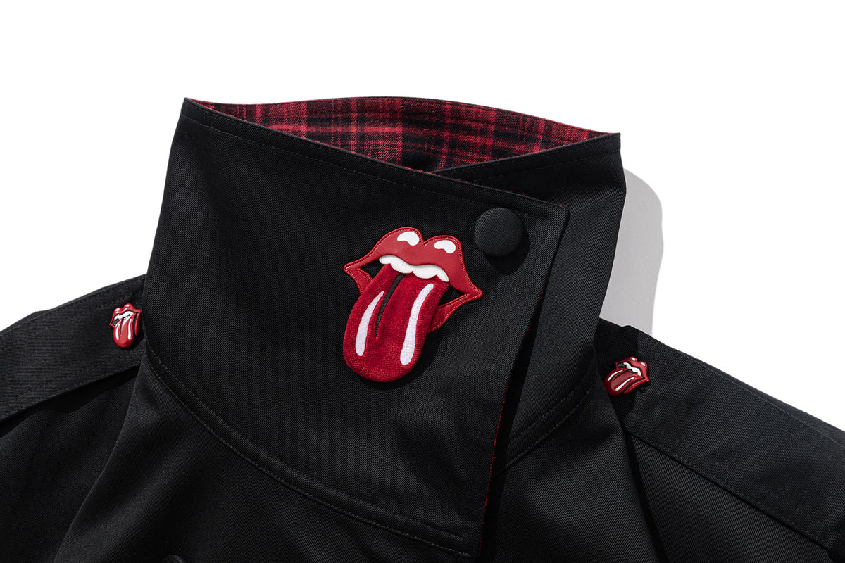 13DE MARZO Rolling Stones Tongue Coat Black