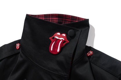 13DE MARZO Rolling Stones Tongue Coat Black