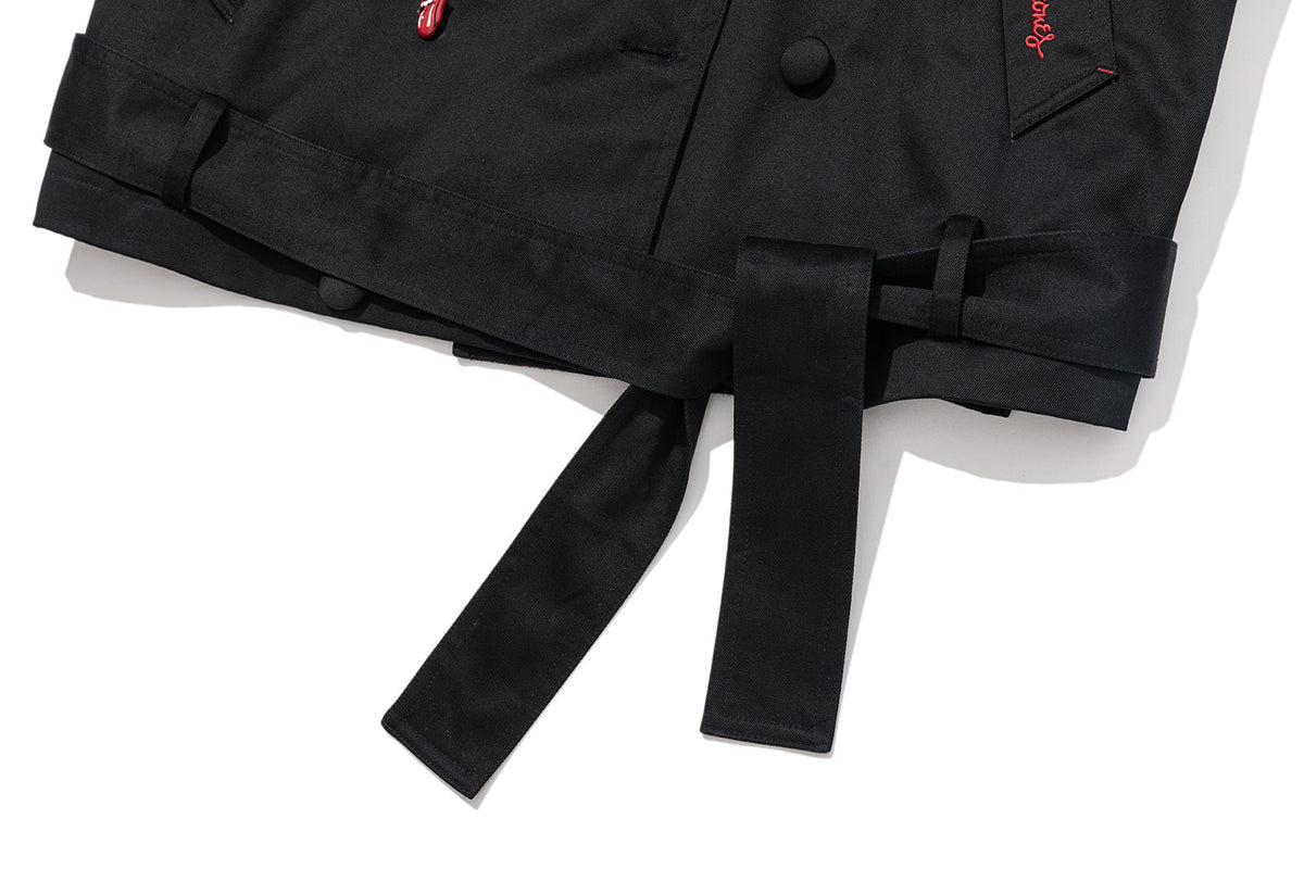 13DE MARZO Rolling Stones Tongue Coat Black