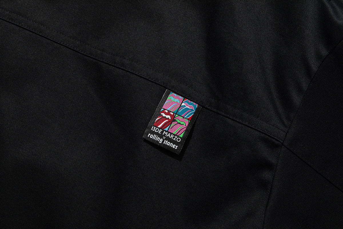 13DE MARZO Rolling Stones Tongue Coat Black