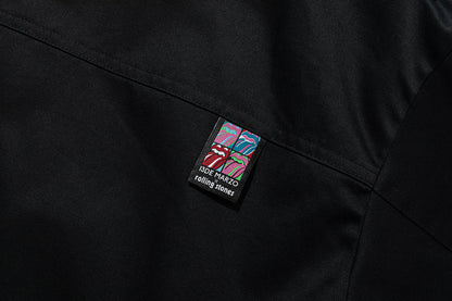 13DE MARZO Rolling Stones Tongue Coat Black