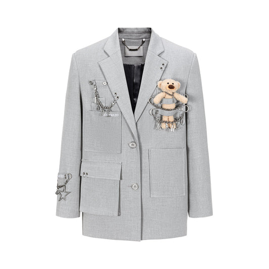 13DE MARZO Chains Multi-Pocket Suit Grey