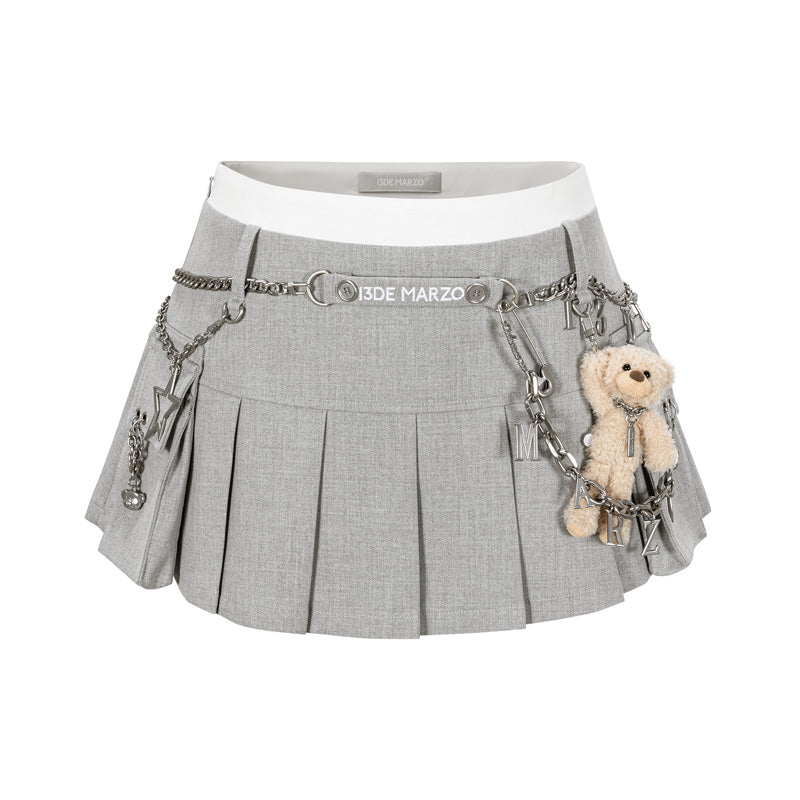13DE MARZO Chains Multi-Pocket Skort Grey