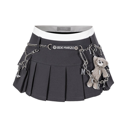 13DE MARZO Chains Multi-Pocket Skort Dark Grey