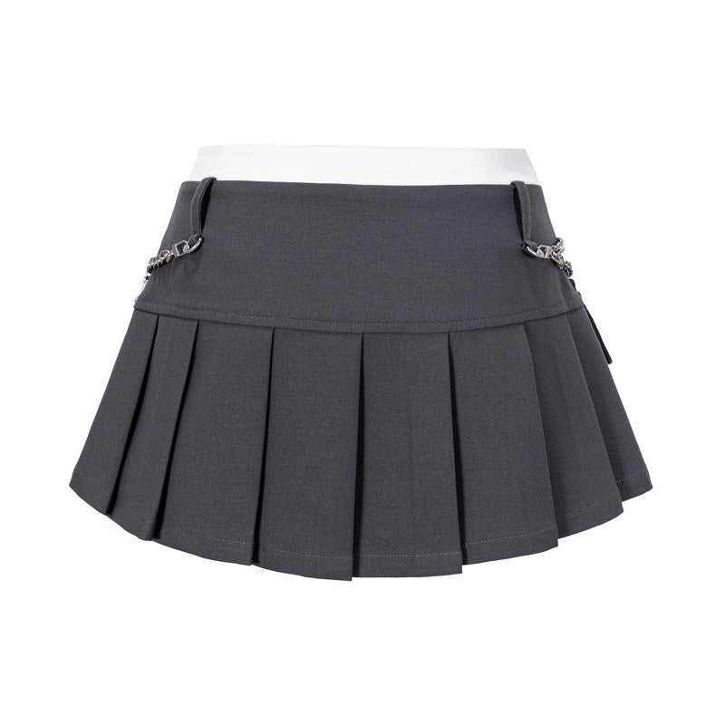 13DE MARZO Chains Multi-Pocket Skort Dark Grey