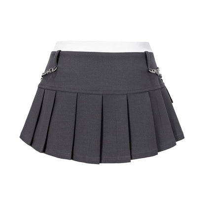 13DE MARZO Chains Multi-Pocket Skort Dark Grey