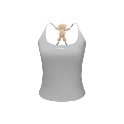 13DE MARZO Back Bear Harness Top Grey