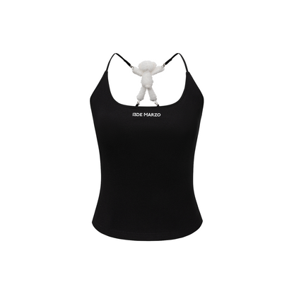 13DE MARZO Back Bear Harness Top Black