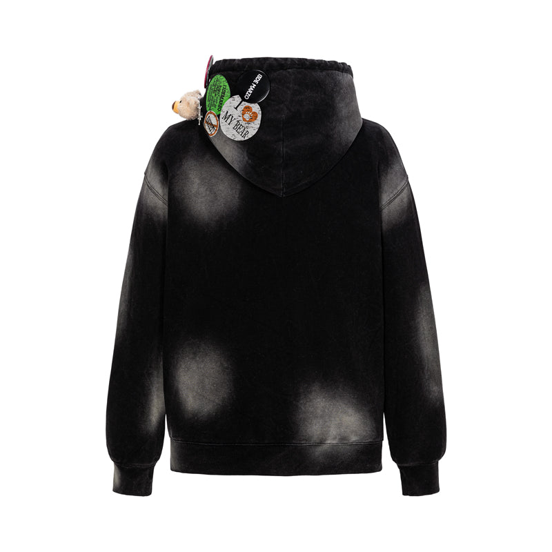 13DE MARZO Badge Retro Hoodie Black