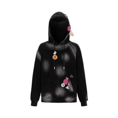 13DE MARZO Badge Retro Hoodie Black