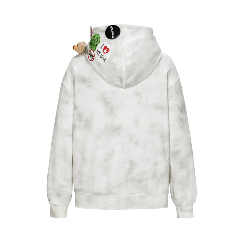 13DE MARZO Badge Retro Hoodie White