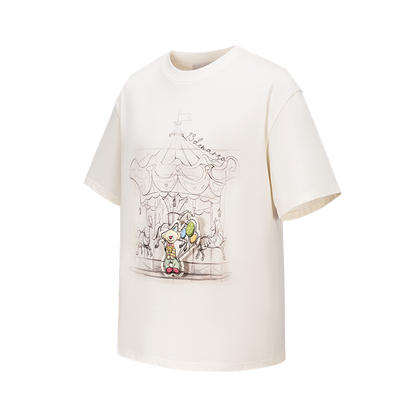 13DE MARZO Carousel Clown Bear T-shirt Beige