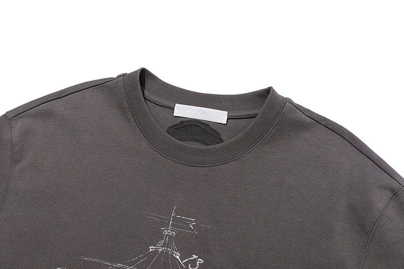 13DE MARZO Carousel Clown Bear T-shirt Grey