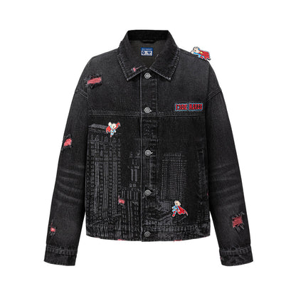 13DE MARZO x Superman Bear Denim Jacket
