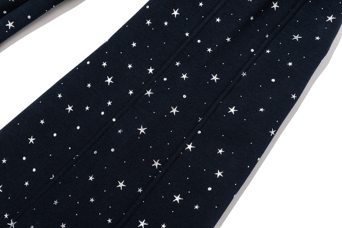 13DE MARZO Galaxy Spark Micro Flare Sweatpants Navy Blue