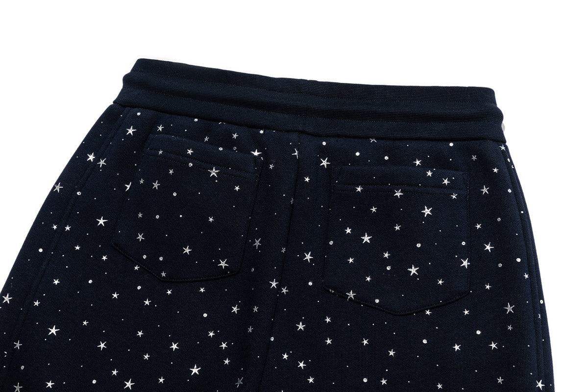 13DE MARZO Galaxy Spark Micro Flare Sweatpants Navy Blue