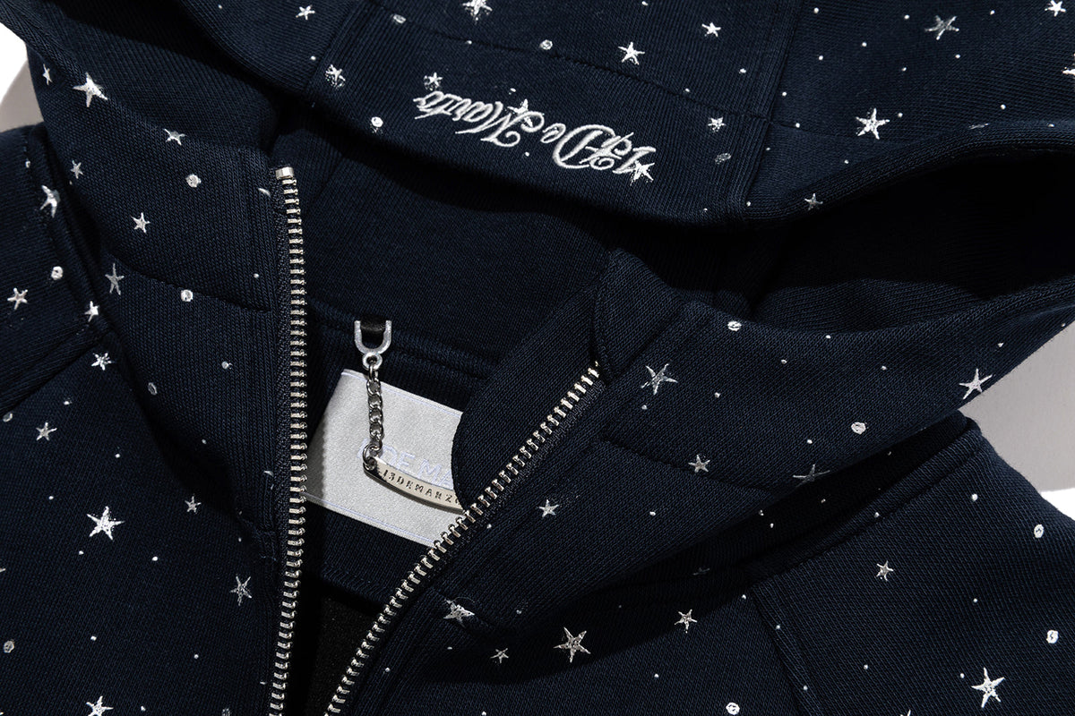 13DE MARZO Galaxy Spark Slim Fit Hoodie Navy Blue
