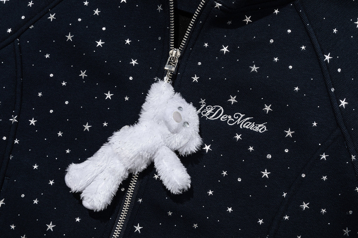 13DE MARZO Galaxy Spark Slim Fit Hoodie Navy Blue