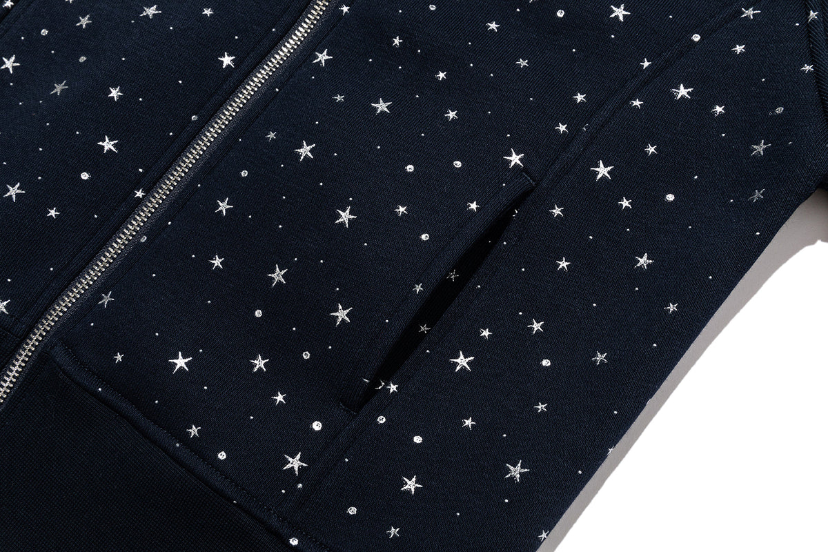 13DE MARZO Galaxy Spark Slim Fit Hoodie Navy Blue