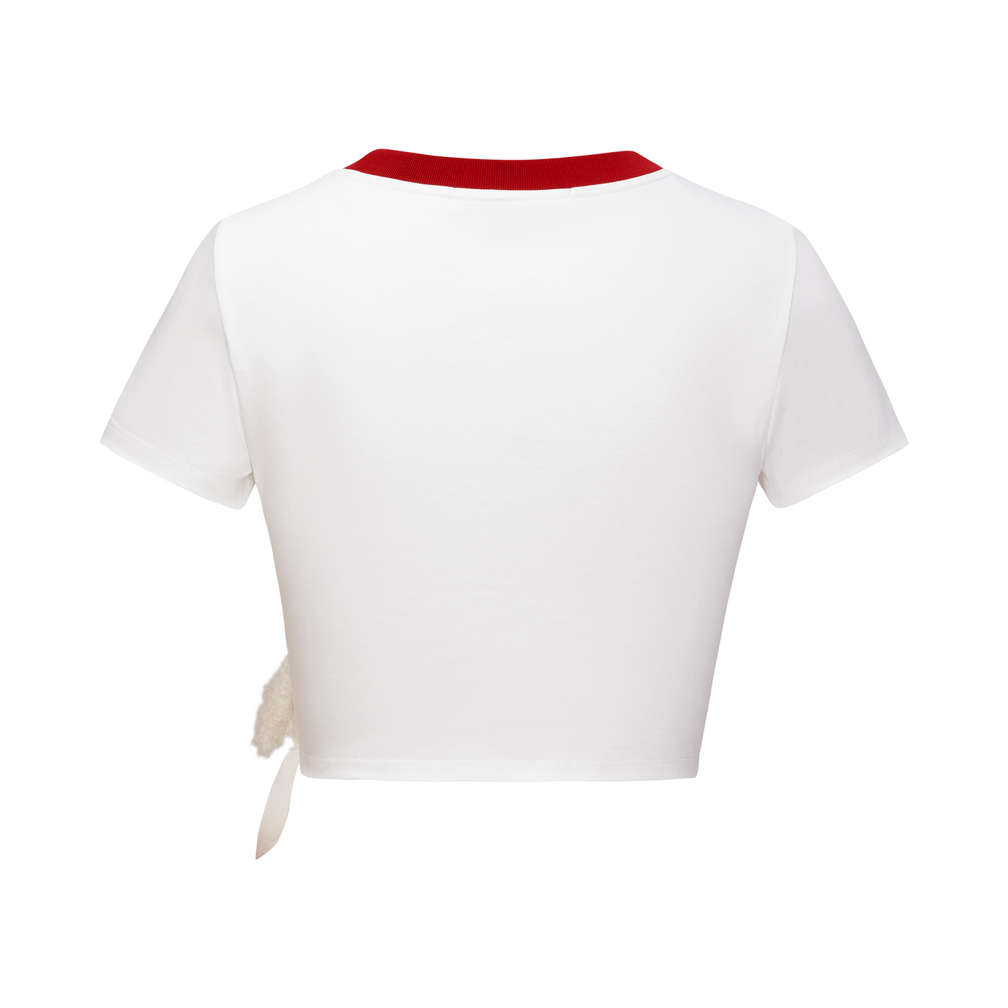 13DE MARZO Knot Cropped Top White