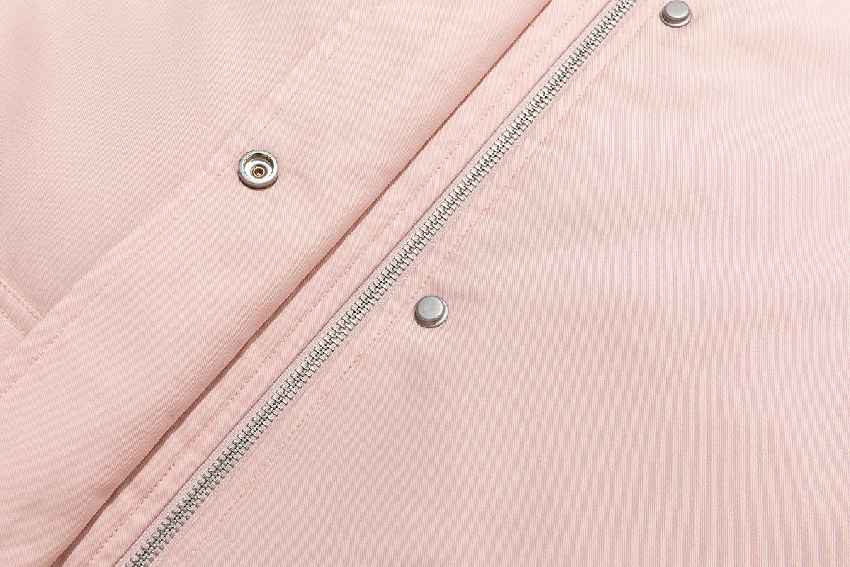 13DE MARZO Snow Bear Corduroy Mid Length Coat Pink