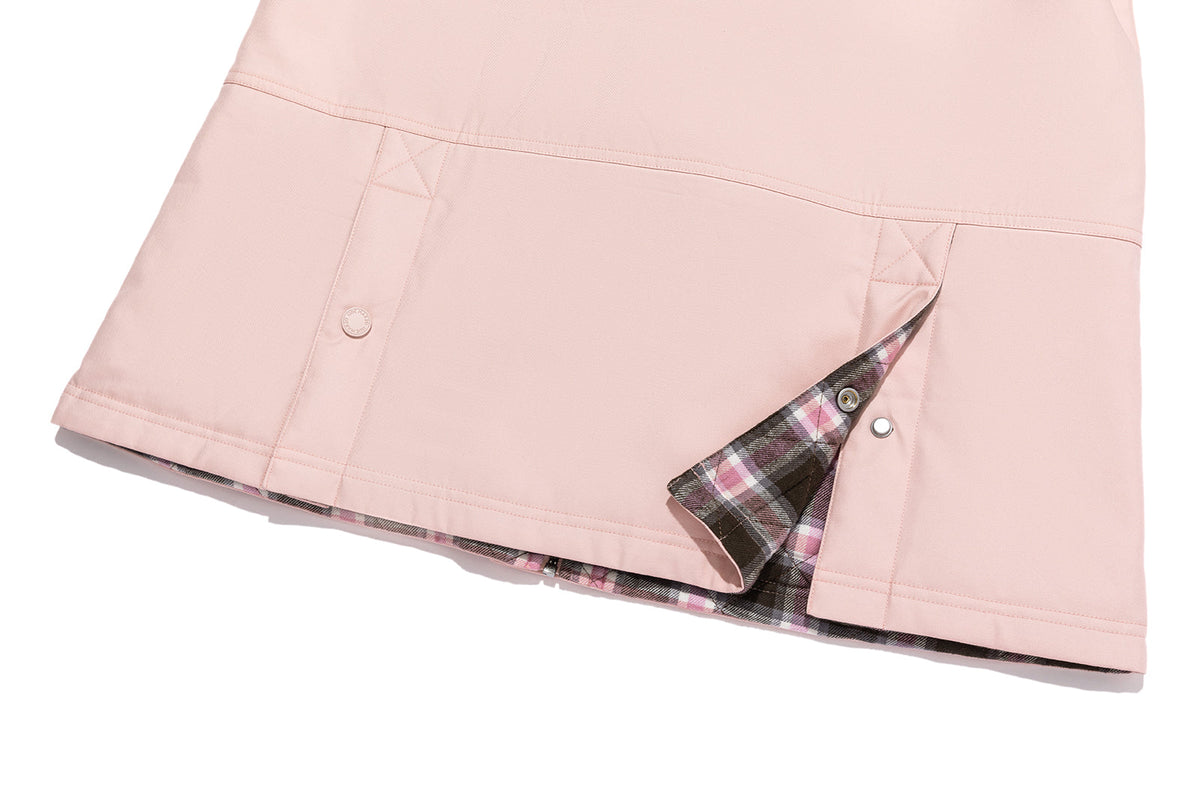 13DE MARZO Snow Bear Corduroy Mid Length Coat Pink