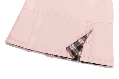 13DE MARZO Snow Bear Corduroy Mid Length Coat Pink