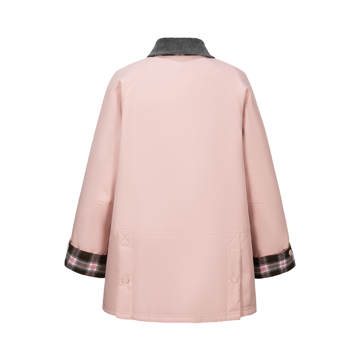 13DE MARZO Snow Bear Corduroy Mid Length Coat Pink
