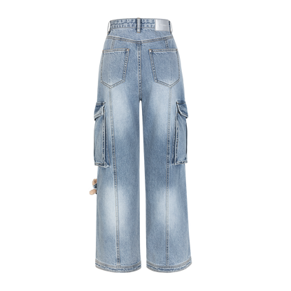 13DE MARZO Denim Cargo Pants Blue