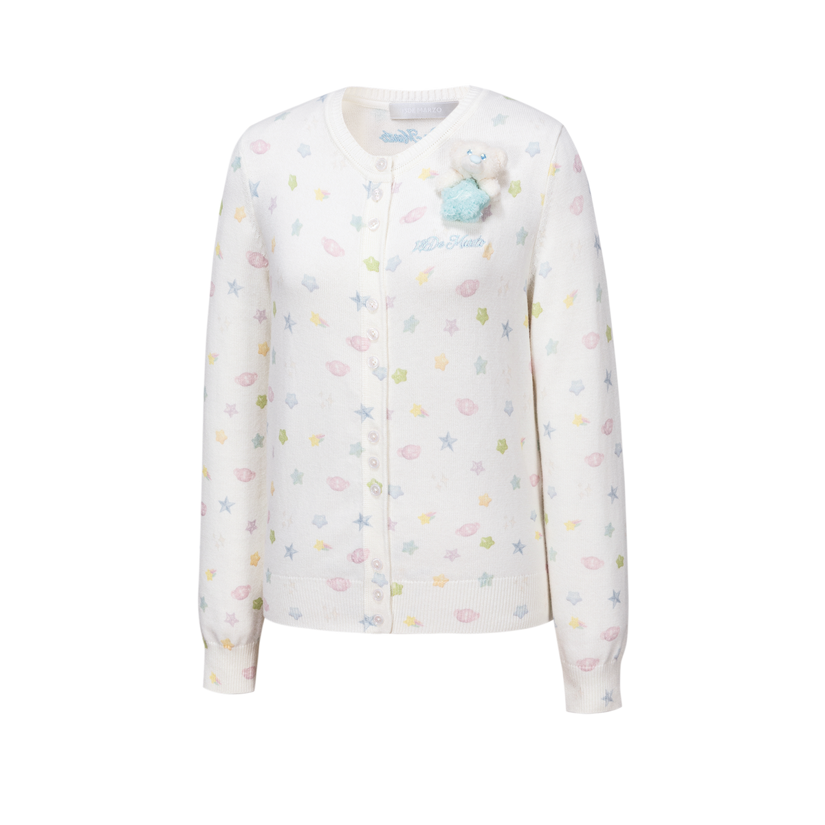 13DE MARZO All-Over Star Knit Cardigan