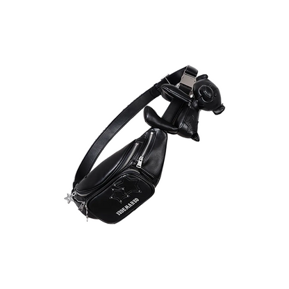 13DE MARZO Star Bear Belt Bag Black
