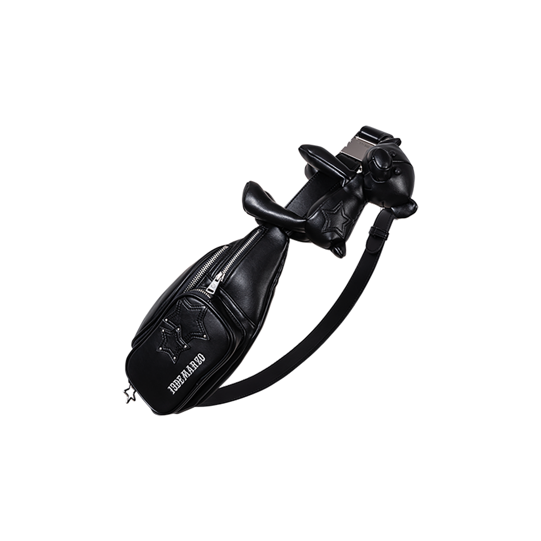 13DE MARZO Star Bear Belt Bag Black