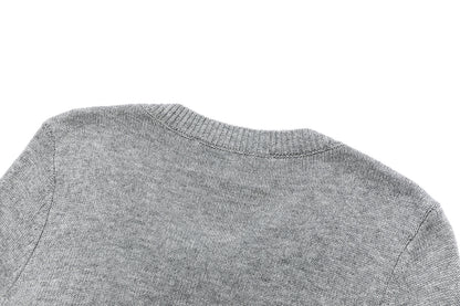 13DE MARZO Bow Bear Knit Cardigan Vest Grey