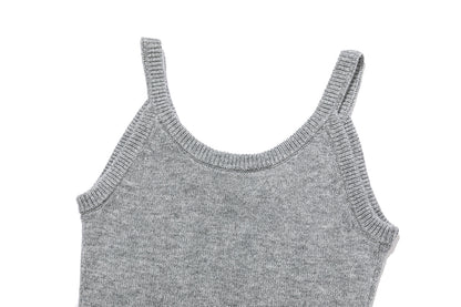 13DE MARZO Bow Bear Knit Cardigan Vest Grey