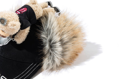 13DE MARZO Rolling Stones Furry Earflap Cap Black