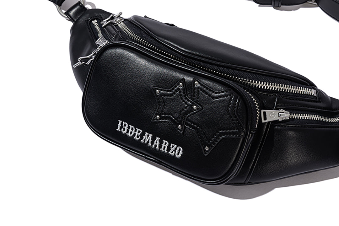 13DE MARZO Star Bear Belt Bag Black