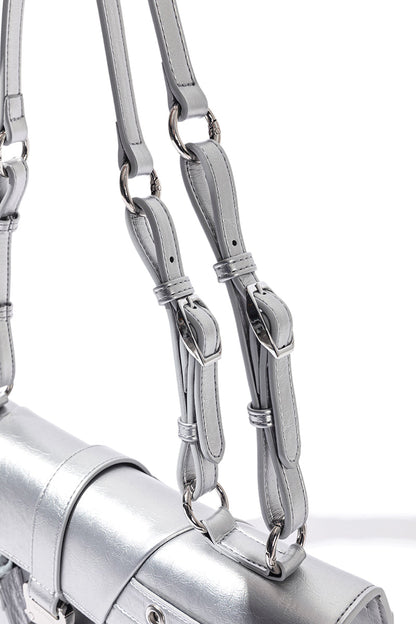 13DE MARZO Sheriff Bear Baguette Bag Silver