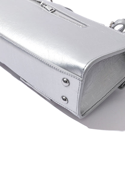13DE MARZO Sheriff Bear Baguette Bag Silver