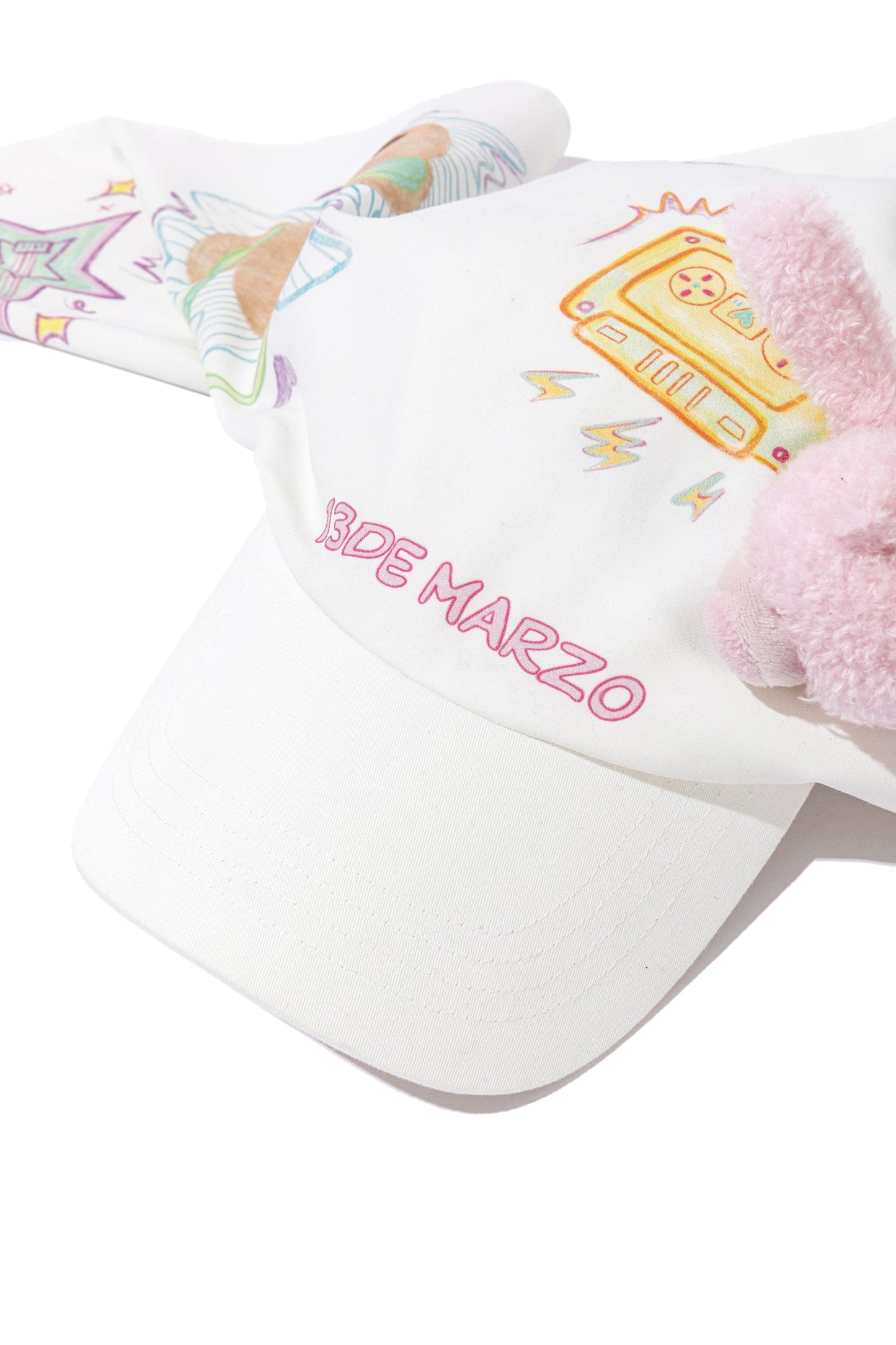 13DE MARZO Musical Festvial Bear Headscarf White