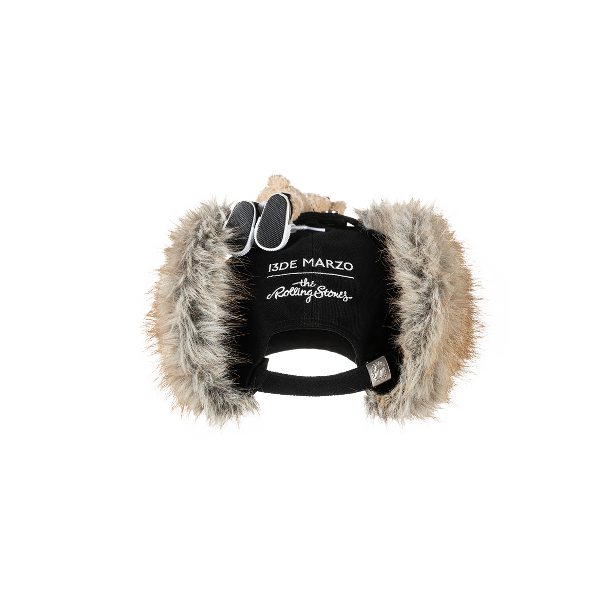 13DE MARZO Rolling Stones Furry Earflap Cap Black