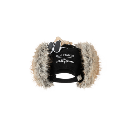 13DE MARZO Rolling Stones Furry Earflap Cap Black